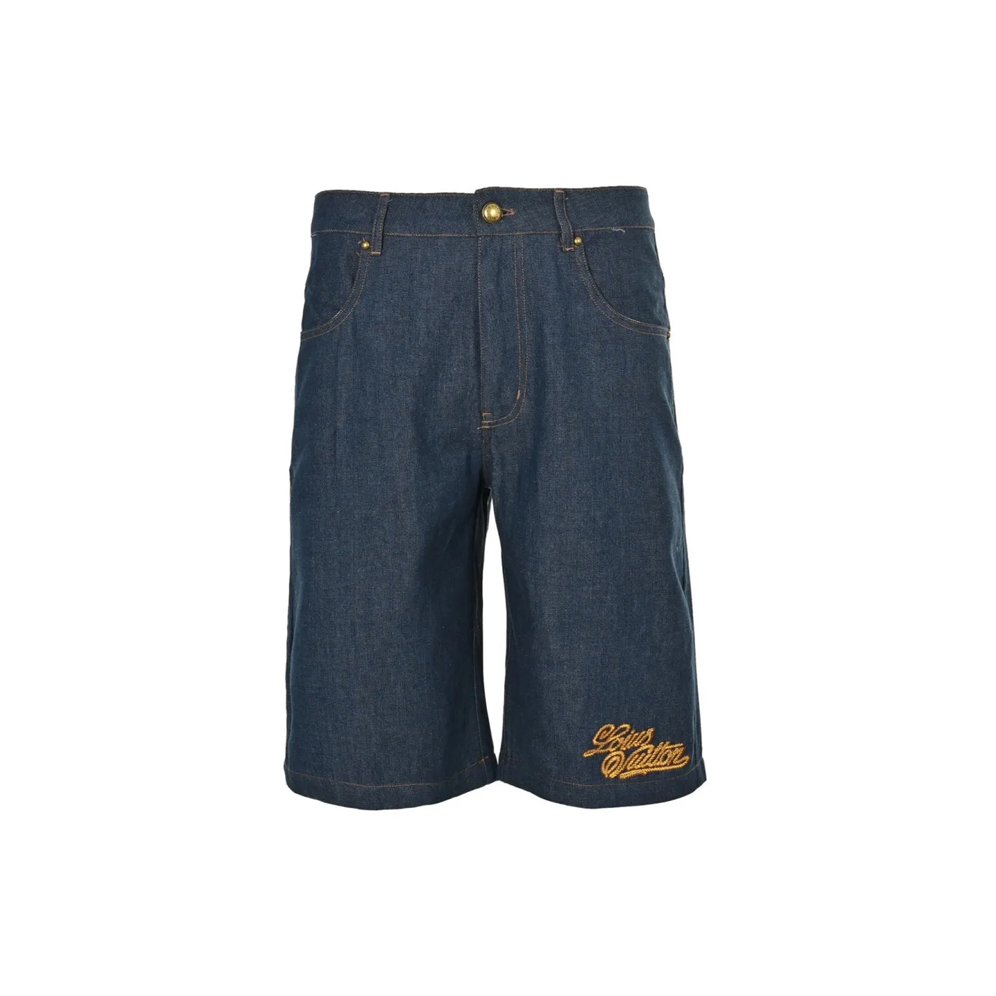 Louis Vuitton/Louis Vuitton 25ss hemp rope embroidered suit denim shorts
